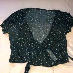 Green Brandy Melville Wrap Shirt